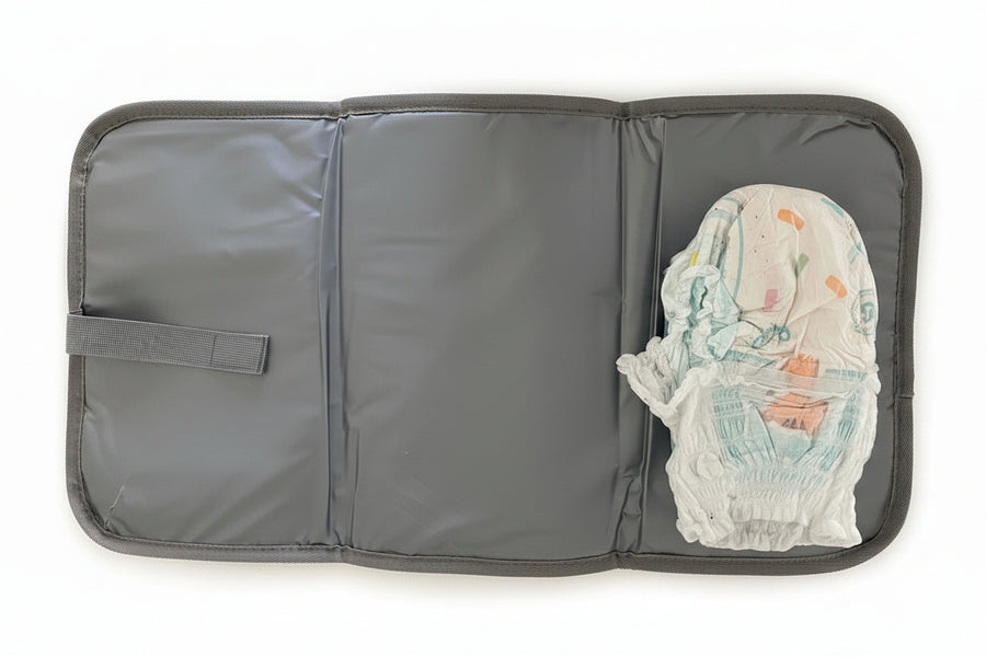 Portable padded baby changing mat in Grey