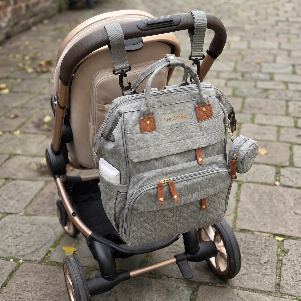 bag on pram Grey