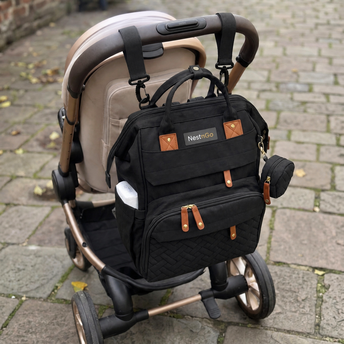 bag on pram Black